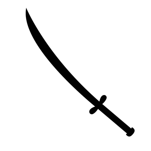 Ícone da espada. Rótulo de fantasia e arma medieval. Estilo simples. Logotipo da ilustração vetorial —  Vetores de Stock