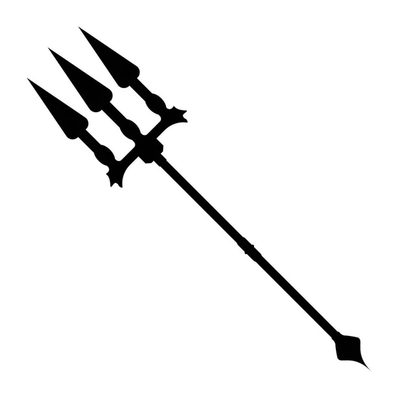 Icono de tridente. Etiqueta de fantasía y arma medieval. Estilo simple. Logo de ilustración vectorial — Vector de stock