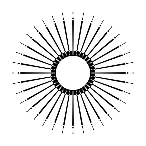 レトロ太陽バースト形状です。ビンテージのロゴ、ラベル、バッジ。ベクター デザイン — ストックベクタ