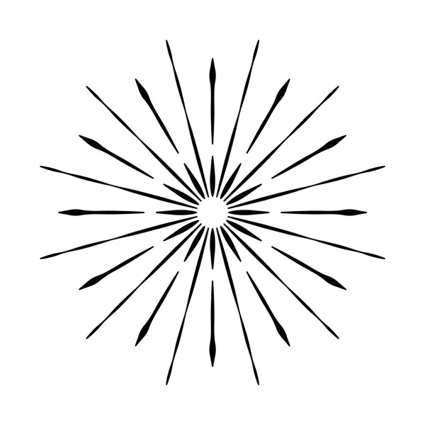 Ρετρό ήλιο σκάσει σχήμα. Vintage λογότυπο, σήμα, σήμα. Διανυσματική σχεδίαση — Διανυσματικό Αρχείο