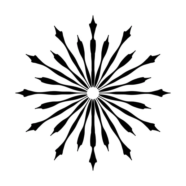 Retro-Sonne platzte Form. Vintage-Logo, Etikett, Abzeichen. Vektordesign — Stockvektor