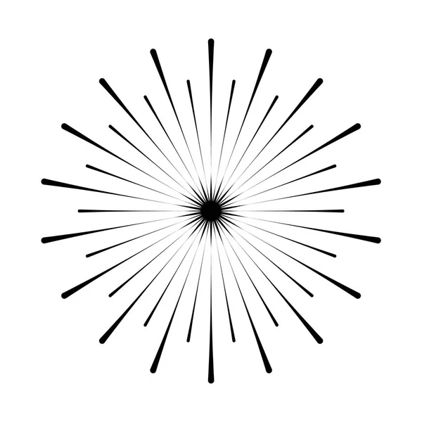 レトロ太陽バースト形状です。ビンテージのロゴ、ラベル、バッジ。ベクター デザイン — ストックベクタ