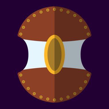 Ortaçağ kalkan kutsal kişilerin resmi ve etiket. Düz stil. Vektör çizim logo