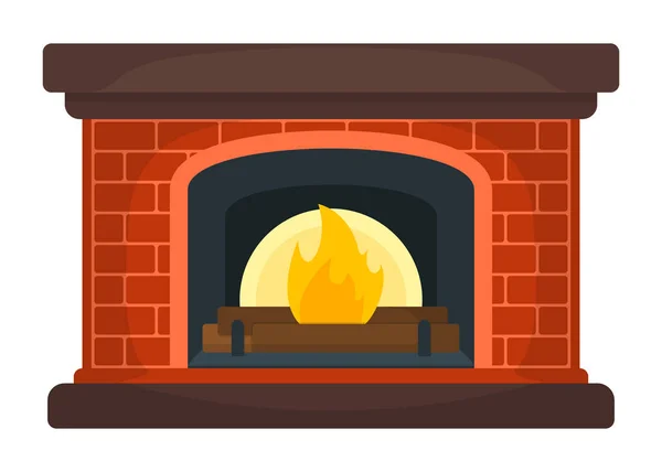 Kamin-Icon-Konzept. Kamin auf weißem Hintergrund. Möbelsymbol, Symbol und Abzeichen. Zeichentrickvektorillustration — Stockvektor