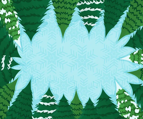 Χριστουγεννιάτικη ετικέτα, σήμα και πανό. Concept Xmas με Χριστουγεννιάτικο Δέντρο για Web, Εκτύπωση, T-Shirt. Λογότυπο, εικονίδιο και φόντο για Αφίσα, Δωροκάρτα. Εικονογράφηση διάνυσμα κινουμένων σχεδίων — Διανυσματικό Αρχείο