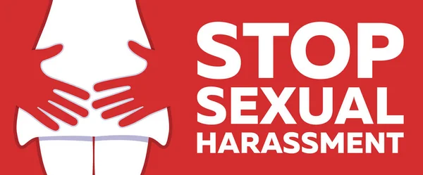 Hentikan Pelecehan Seksual dan Banner Peluru di Latar Belakang Merah. Kesetaraan gender Label dan Logo. Hubungan Beracun (Toxic Relationship) Ilustrasi Vektor Konsep - Stok Vektor