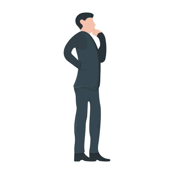 Uomo d'affari Silhouette Concept Icona ed etichetta. Simbolo, icona e distintivo di uomini d'affari. Illustrazione vettoriale semplice e nera — Vettoriale Stock