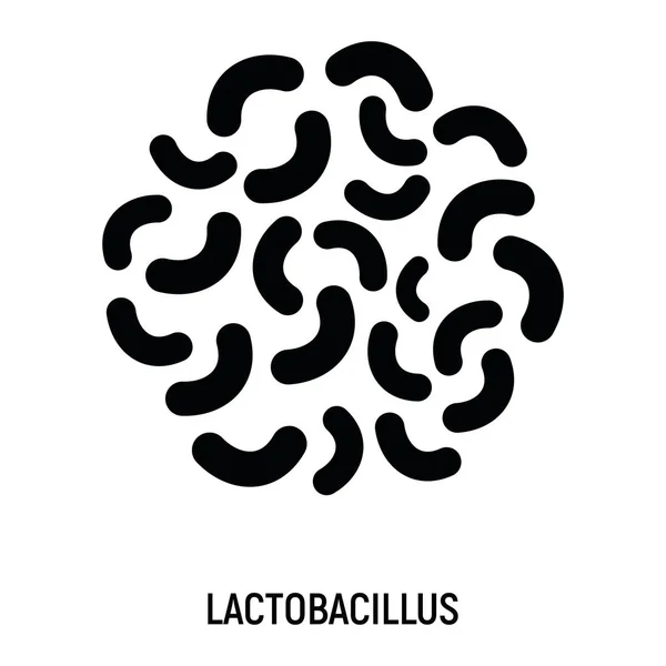 Lactobacillus-Symbol. probiotische Konzept Logo und Etikett. Gesundheitsforschung Symbol, Symbol und Abzeichen. einfache und schwarze Vektorillustration — Stockvektor