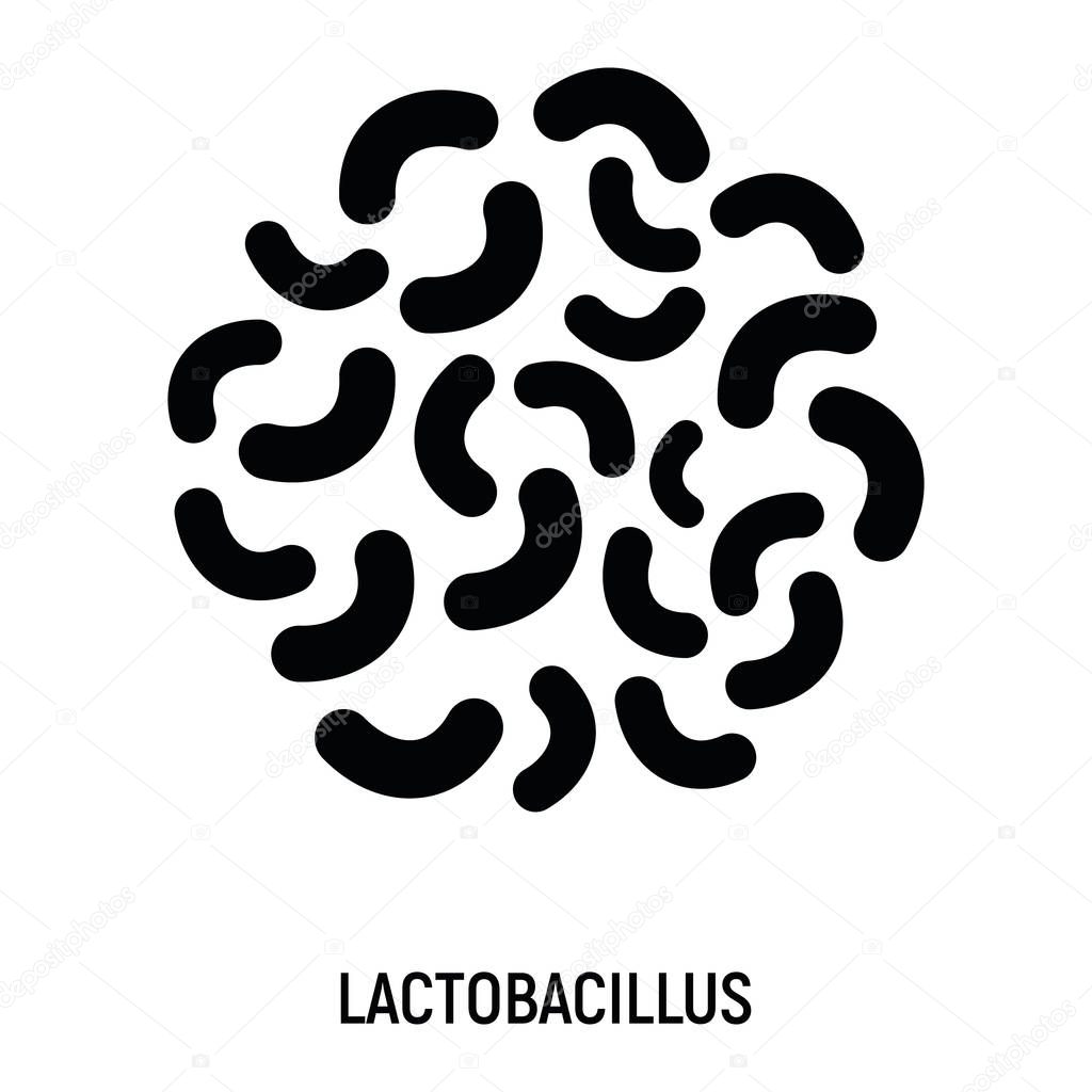 Lactobacillus Icon. Probiotic Concept Logo and Label. Health Research Symbol, Icon and Badge. Simple and Black Vector illustration