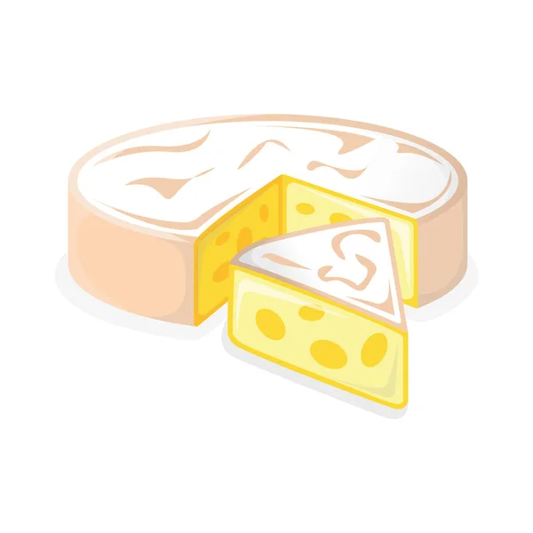 Icono del queso, producto lácteo. Concepto Icono y Etiqueta. Símbolo de comida natural y saludable, icono e insignia. Dibujos animados Vector ilustración — Vector de stock