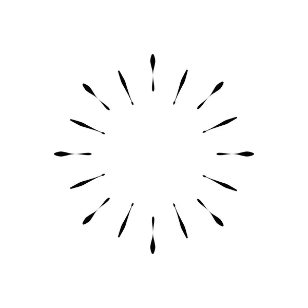Retro słońce Burst kształt i vintage sunburst eksplozji. Promienie świetlne wybuchu. Vintage logo, etykiety, odznaki. Geometryczne kształty gwiazd i wektorowe elementy konstrukcyjne izolowane. Minimalny czarny wybuch fajerwerków — Wektor stockowy