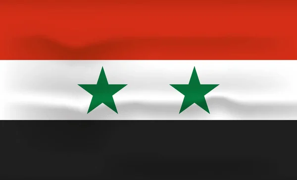 Syria Flag Icon and Logo. World National Isolated Flag Banner and Template. Realistic, 3D Vector illustration Art with Wave Effect — 스톡 벡터