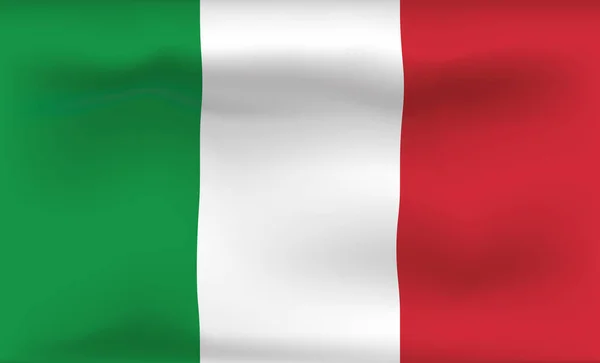 Olaszország zászló ikon és logó. A Nemzeti Elszigetelt Zászló Világzászlaja és Sablonja. Realisztikus, 3D-s Vektor illusztráció Art with Wave Effect — Stock Vector