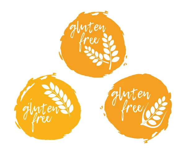 Libre Gluten Alimentos Alérgicos Icono Logotipo Productos Gratuitos Intolerancia Alergia — Vector de stock