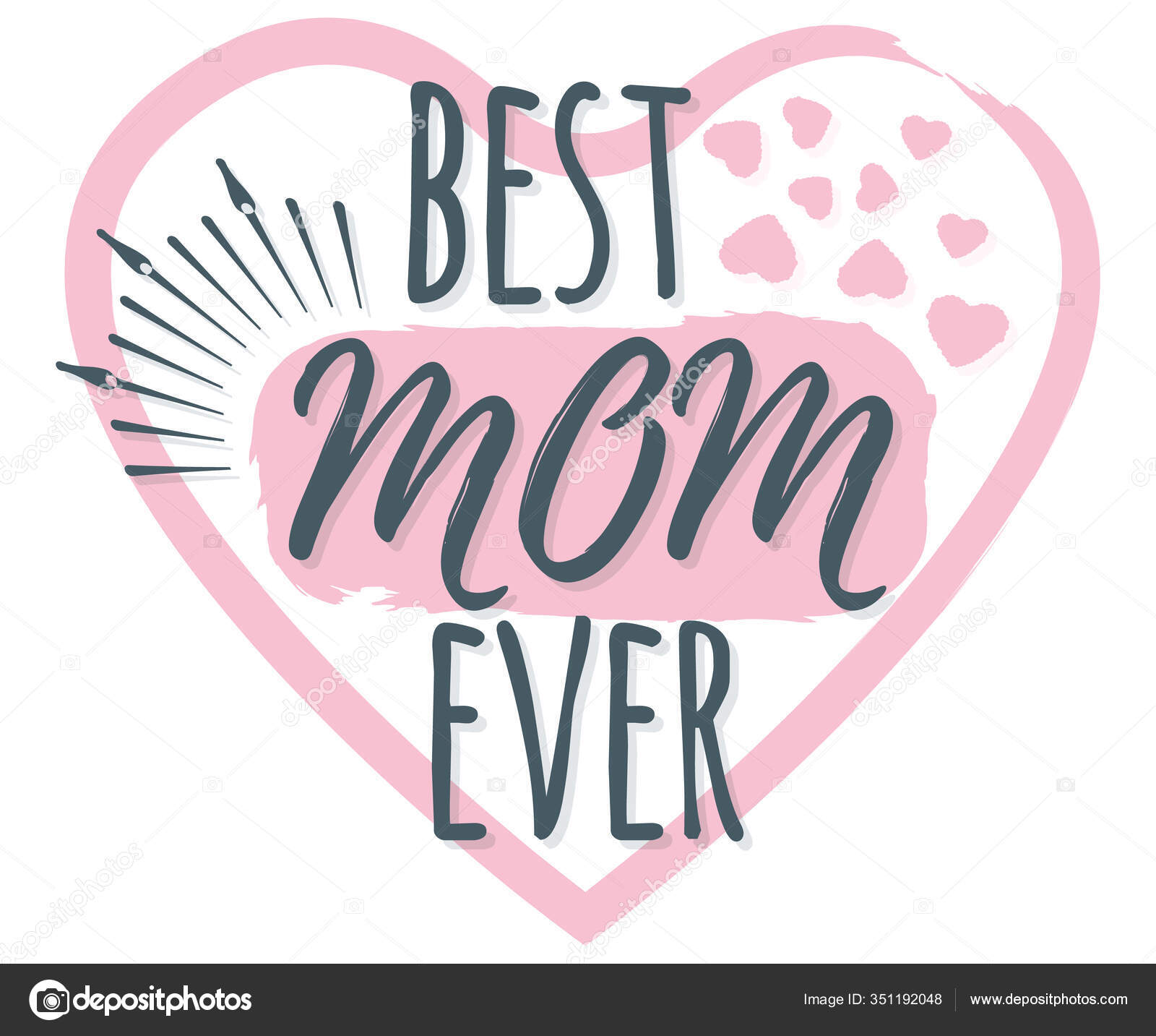 Best Mom Ever Banner Logo Label Poster Design Calligraphy Font Stock
