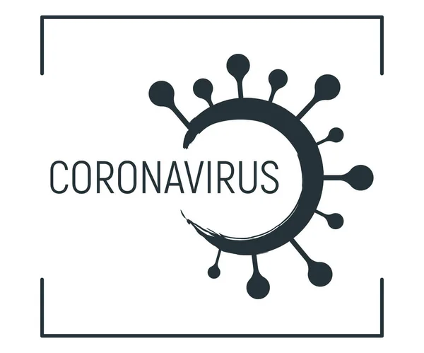 Epidemic Coronavirus Font Label Concept Vector Illustration Isolado Branco Citação — Vetor de Stock