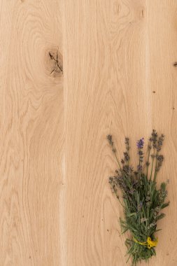 ahşap arka plan üzerinde otlar kümesi