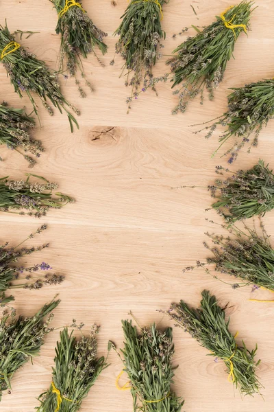 Set of herbs on a wooden background — Stock Photo, Image