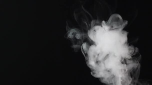Καπνός κυματίζει σε μαύρο φόντο — Αρχείο Βίντεο
