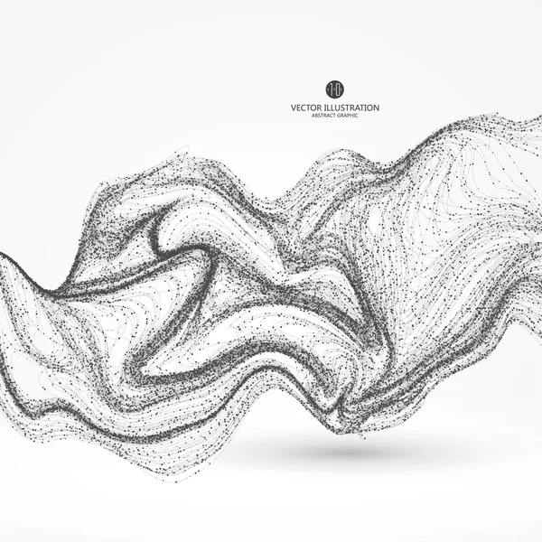 Dot mönster består av mesh, tekniska känsla av abstrakt grafik — Stock vektor