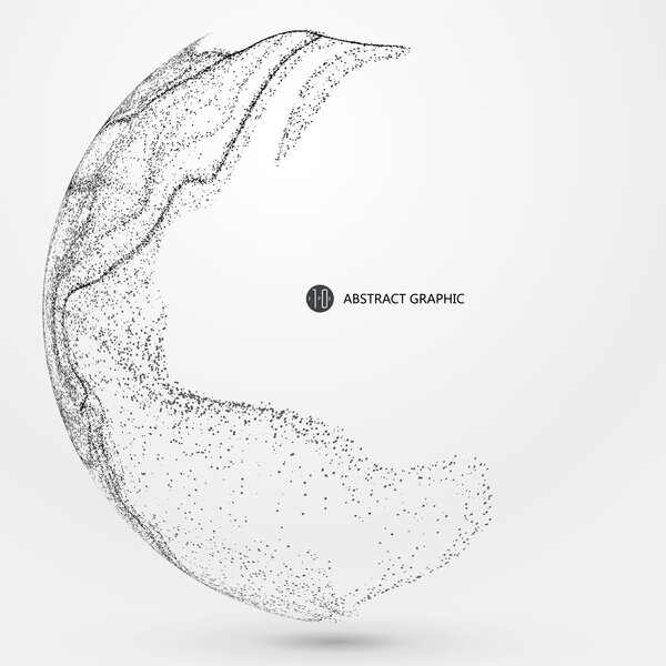 Нерегулярная абстрактная графика, динамическая композиция частиц
.