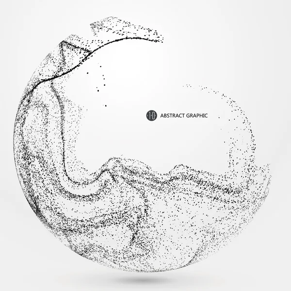 Düzensiz soyut grafik, dinamik parçacık kompozisyon.