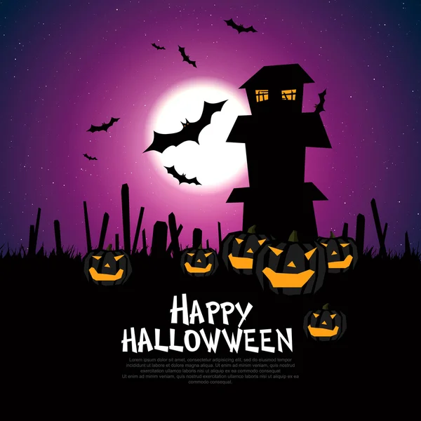 Halloween poster, vector illustration. — Stock Vector