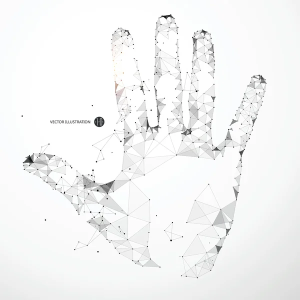 Noktalar, çizgiler ve yüzleri palmiye şeklini.