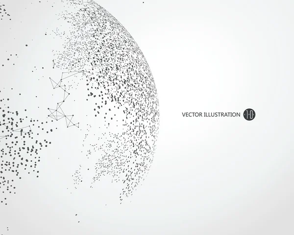 Nokta üç boyutlu harita dünya, soyut grafik.