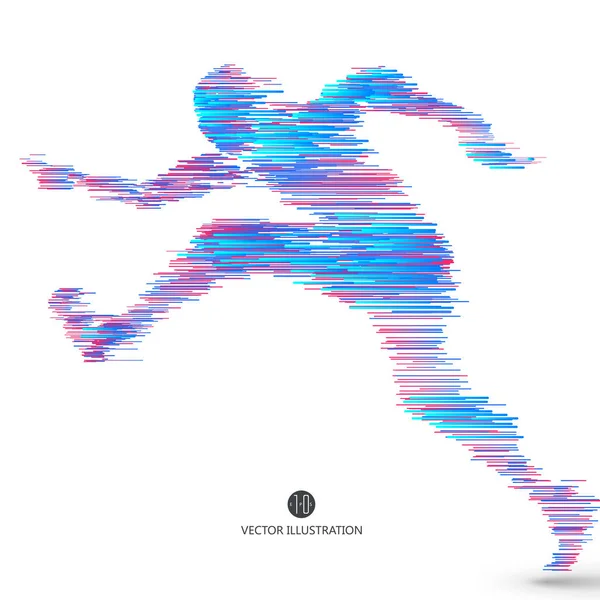 Gente Corriendo Compuesta Líneas Colores — Archivo Imágenes Vectoriales