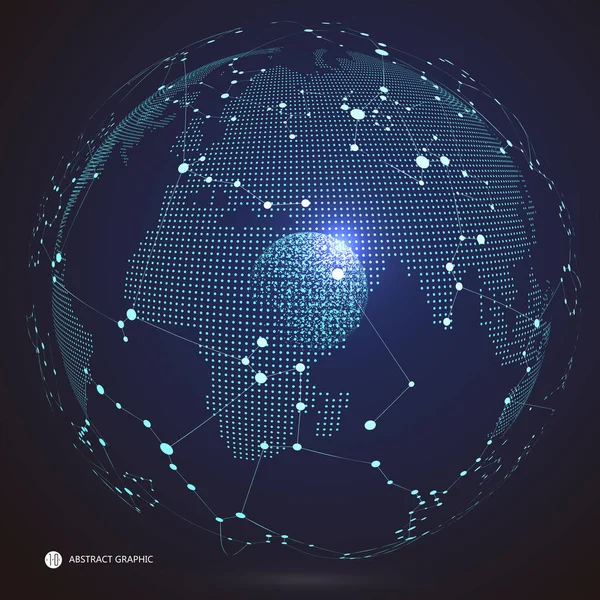 Világ Térképen Pont Vonal Összetétele Globális Globális Hálózati Kapcsolat Nemzetközi — Stock Vector
