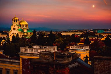 Bulgaristan'ın Sofya şehir üzerinden muhteşem görünüm