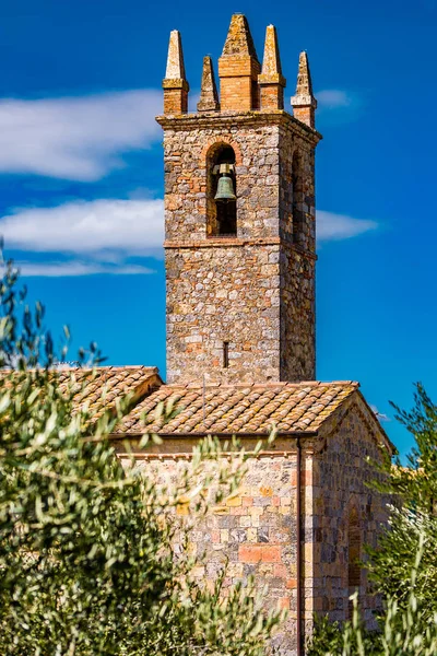 Toskana, İtalya Monteriggioni şehrin güzel manzaralı