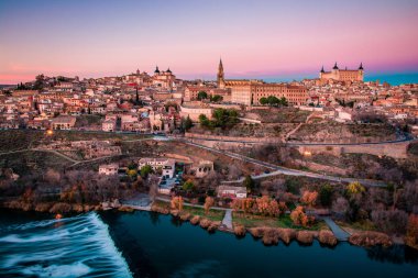 Toledo İspanya, Europe Panorama günbatımı ve alacakaranlık