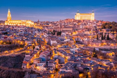 Toledo İspanya, Europe Panorama günbatımı ve alacakaranlık