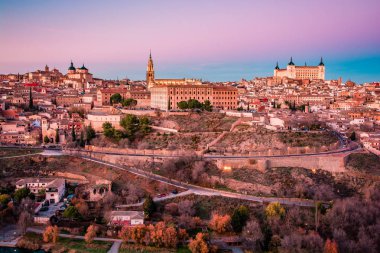 Toledo İspanya, Europe Panorama günbatımı ve alacakaranlık