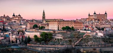Toledo İspanya, Europe Panorama günbatımı ve alacakaranlık