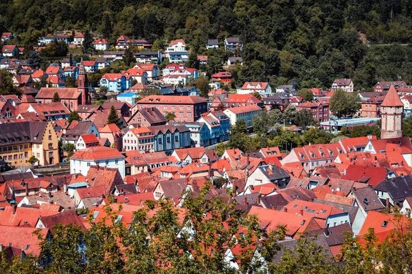 Panorama Aereo Estivo Della Città Vecchia Wertheim Main Baviera Germania — Foto Stock