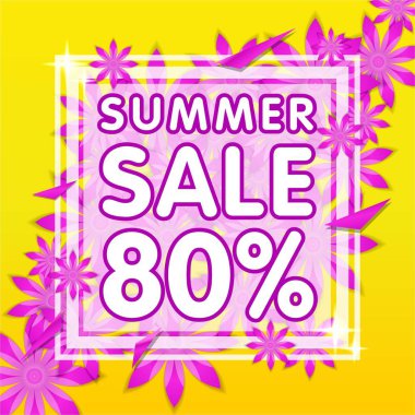 sale banner summer 80%