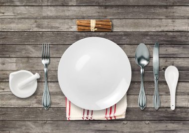 Boş levha ile ahşap masa