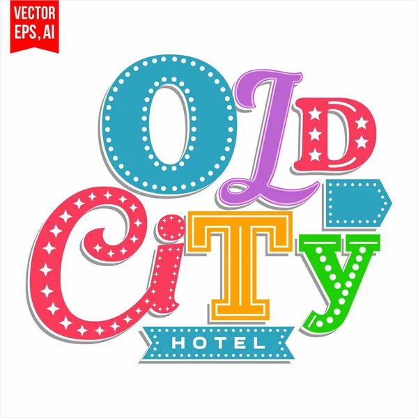 Old City Hotel Logotyp Lakoniska — Stock vektor