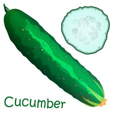 Düz salatalık beyaz arka plan üzerinde izole.