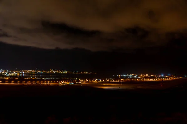 Rússia Região Krasnodar Vistas Noturnas Aeroporto Gelendzhik Partir Altura Voo — Fotografia de Stock