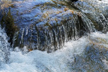 clear mountain running water, note shallow depth of field