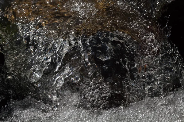 Elvonása Tiszta Hegyi Folyó Víz Vegye Figyelembe Sekély Mélysége Mező — Stock Fotó