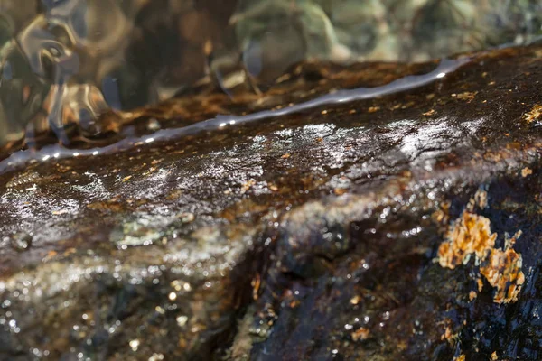 stone under the mountain water, note shallow depth of field