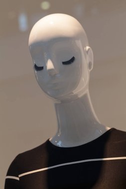 Not alan sığ derinliği bir mağaza pencerede mankenler