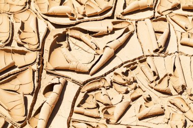 Kurumuş ve çatlamış çamurun izleri, derin alan derinliğine dikkat edin.