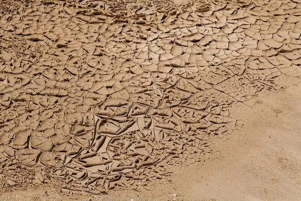 Doğada kurumuş çamur, yüzeysel alan derinliğine dikkat edin.