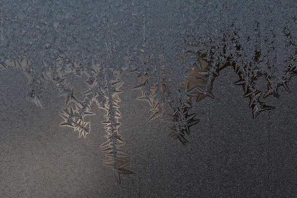 Frostmuster Auf Glas Geringe Schärfentiefe Beachten — Stockfoto